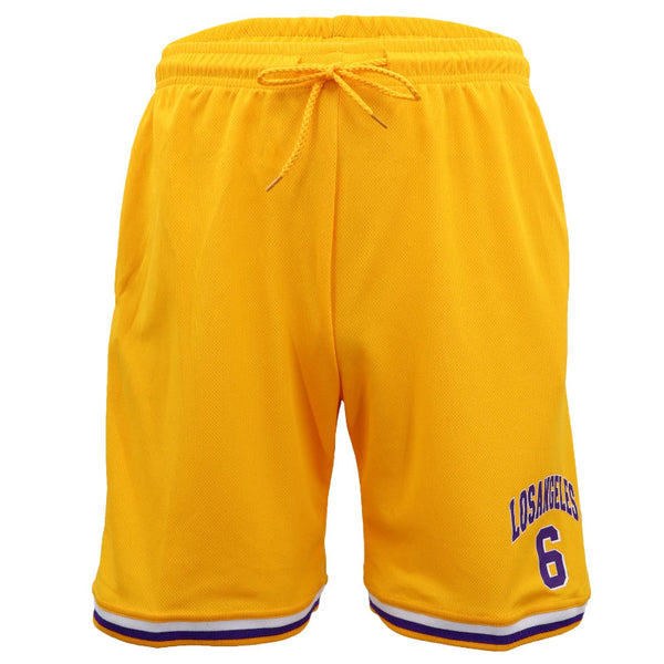 Men's Basketball Sports Shorts Gym Jogging Swim Board Boxing Sweat Casual Pants Yellow Los Angeles 6 3Xl Placeholder