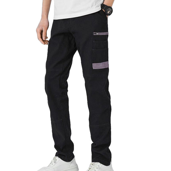 Men's Cotton Drill Cargo Work Upf 50+ 13 Pockets Tradies Workwear Trousers Black 28 Pants