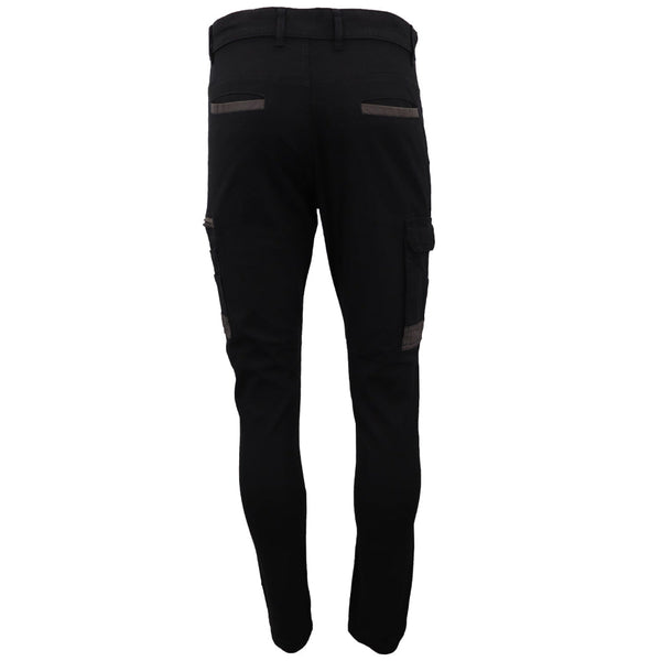 Men's Cotton Drill Cargo Work Upf 50+ 13 Pockets Tradies Workwear Trousers Black 28 Pants