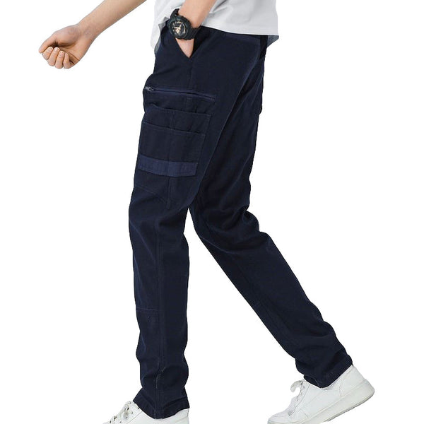 Men's Cotton Drill Cargo Work Upf 50+ 13 Pockets Tradies Workwear Trousers Navy 30 Pants