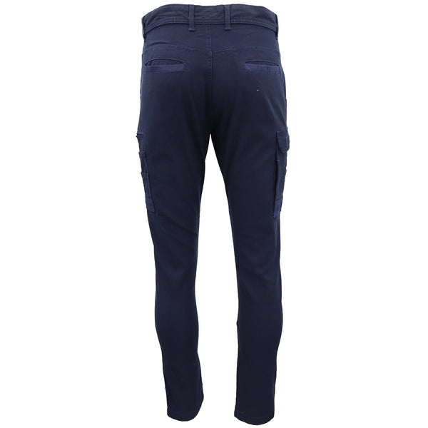 Men's Cotton Drill Cargo Work Upf 50+ 13 Pockets Tradies Workwear Trousers Navy 30 Pants