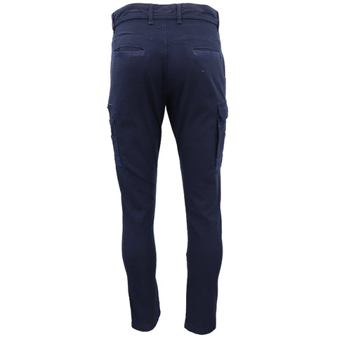 Men's Cotton Drill Cargo Work Upf 50+ 13 Pockets Tradies Workwear Trousers Navy 32 Pants