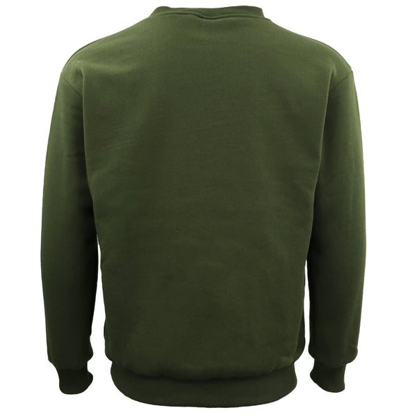 New Adult Unisex Plain Pullover Fleece Jumper Mens Long Sleeve Crew Neck Sweater Olive 6Xl Jumpers