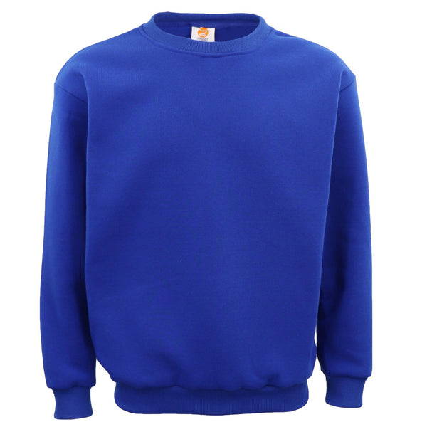 New Adult Unisex Plain Pullover Fleece Jumper Mens Long Sleeve Crew Neck Sweater Black 2Xl Jumpers