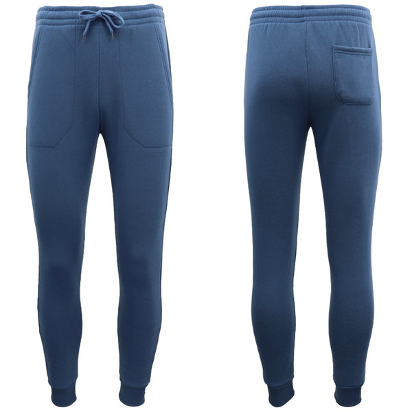 Mens Unisex Fleece Lined Sweat Track Suit Casual Trackies Slim Cuff Xs 6Xl Stone Blue Pants