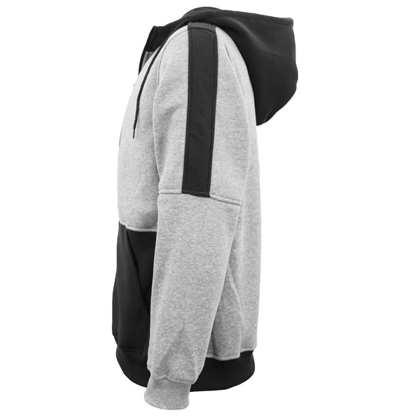 Men's Adult Full Zip Hoodie Jumper Active Two Tone Jacket Coat Sports Pocket Black Jumpers