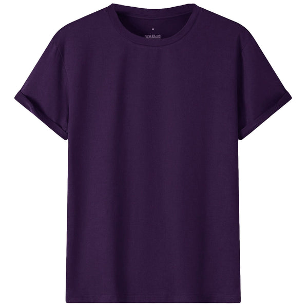 Adult 100% Cotton T Shirt Unisex Men's Basic Plain Blank Crew Tee Tops Shirts Purple T Shirts