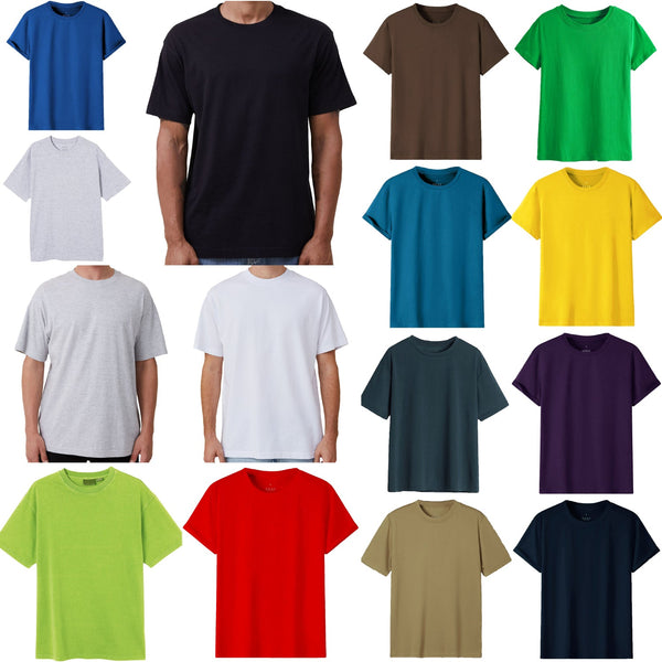 Adult 100% Cotton T Shirt Unisex Men's Basic Plain Blank Crew Tee Tops Shirts Coffee Casual Shirts
