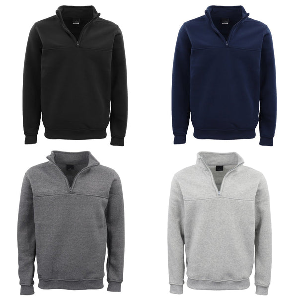 Mens Unisex Adult Half Zip Fleece Jumper Pullover Stand Collar Jacket Shirt Jumpers