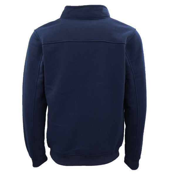 New Men's Unisex Adult Half Zip Fleece Jumper Pullover Stand Collar Jacket Shirt Navy Jumpers