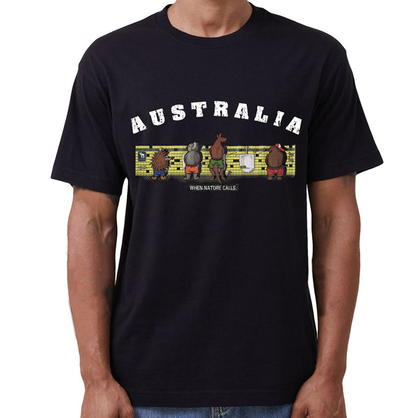 Adult 100% Cotton T Shirt Australia When Nature Calls Souvenir Tee Fun Tops Gift Black 2Xl T Shirts