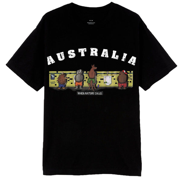 Adult 100% Cotton T Shirt Australia When Nature Calls Souvenir Tee Fun Tops Gift Black 2Xl T Shirts