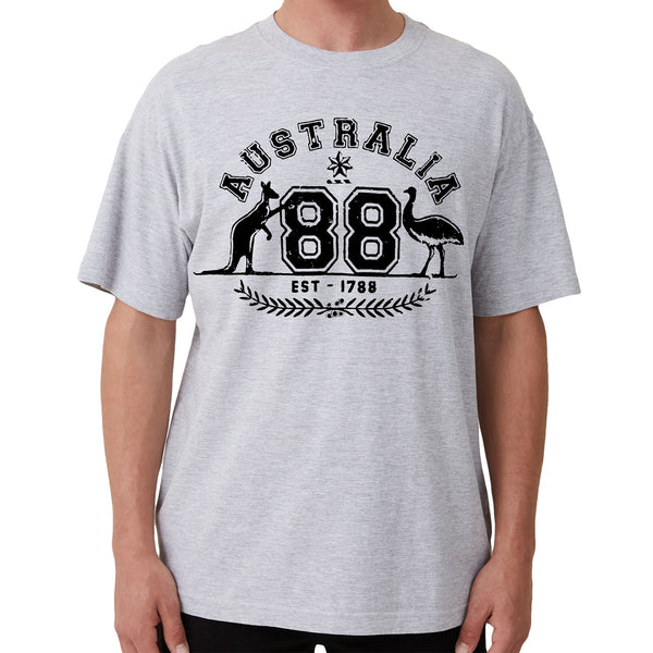 Adult Unisex 100% Cotton T Shirt Australia Kangaroo Emu Aussie Souvenir Tee Tops Grey L T Shirts