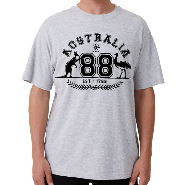 Adult Unisex 100% Cotton Kangaroo Emu T Shirt Grey 3Xl Australia Souvenir T Shirts