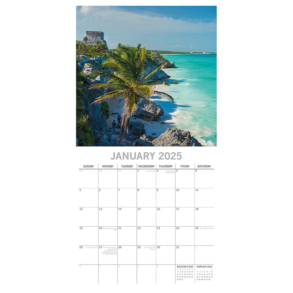 Travel The World 2025 Square Wall Calendar 16 Months New Year Xmas Planner Gift Calendars (Current)