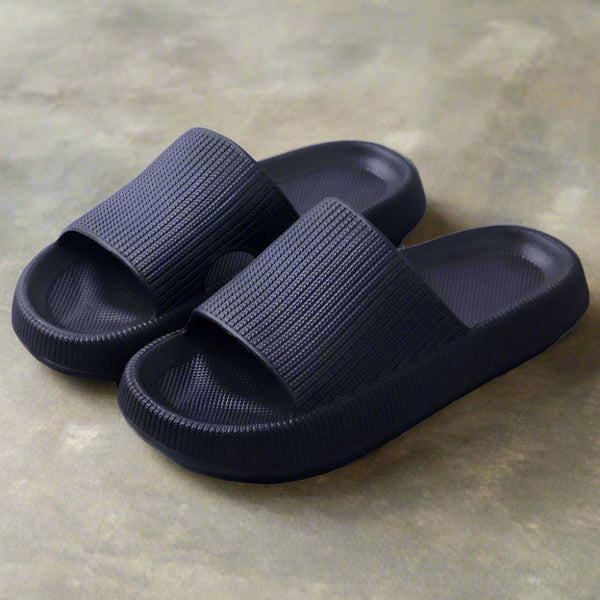 Pillow Slides Sandals Non Slip Ultra Soft Cloud Shower Eva Home Shoes Navy 38/39 Slippers