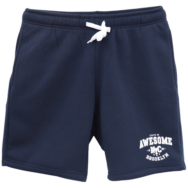 Mens Fleece Shorts Casual Sports Sweat Pants Elastic Waist Drawstring Pockets Navy Size L Men's Shorts