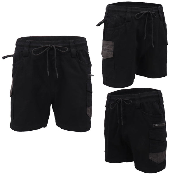 Mens Cargo Cotton Work Shorts 10 Pockets Tradies Utility Pants Workwear Trousers Black 32 Men's Shorts