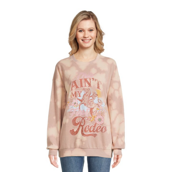 Mineral Wash Graphic Sweatshirt Mocha Size Hoodies & Sweatshirts