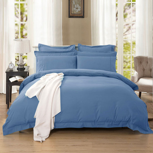 Quilt Covers Fabric Fantastic 1000Tc Tailored Double Size Quilt/Duvet Cover Set Greyish Blue
