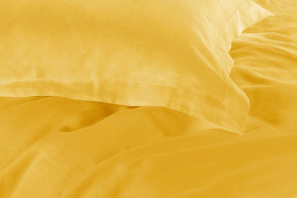 Tailored 1000Tc Ultra Soft Double Size Yellow Duvet Quilt Cover Set Quilt Covers