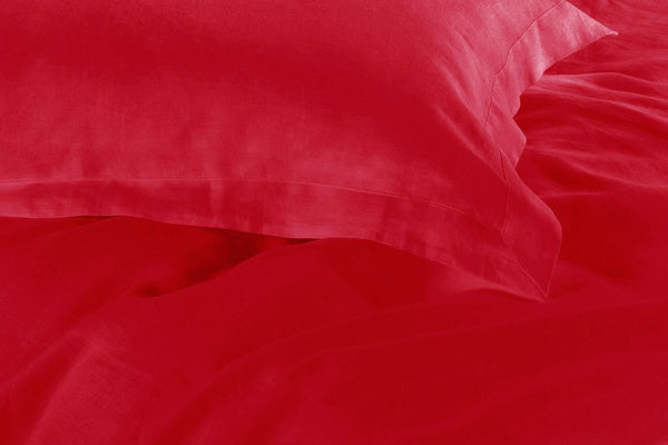 Fabric Fantastic 1000Tc Tailored King Single Size Red Duvet Quilt Cover Set Quilt Covers
