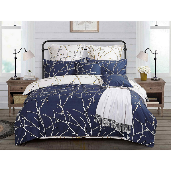 Tree Reversible Queen Size Blue Duvet Quilt Cover Set Quilt Covers