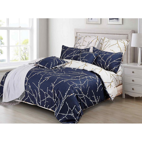 Tree Reversible Queen Size Blue Duvet Quilt Cover Set Quilt Covers