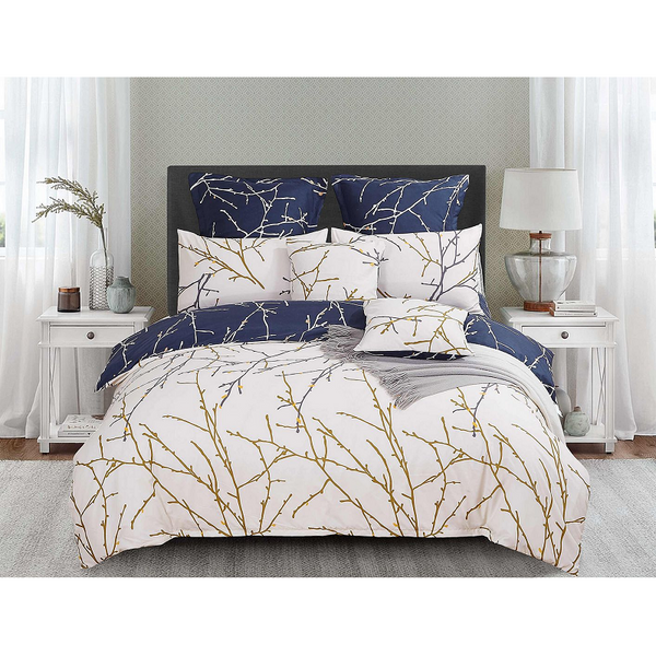 Tree Reversible Queen Size Blue Duvet Quilt Cover Set Quilt Covers