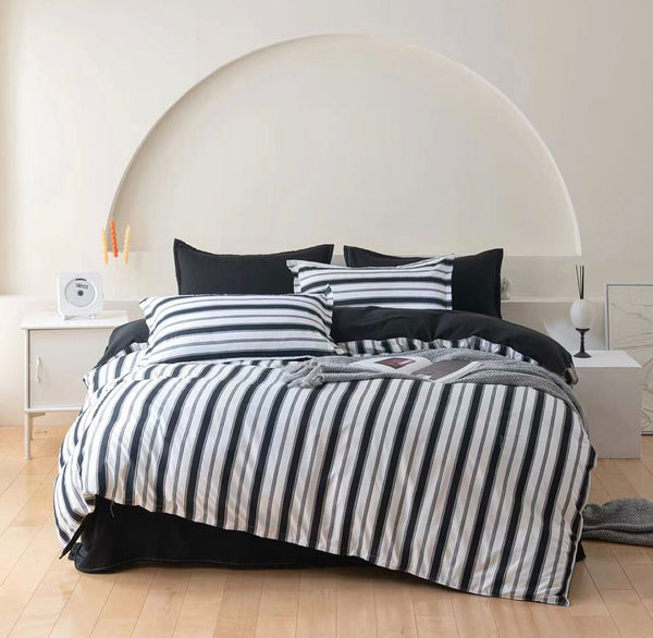 Ascar Striped Quilt Cover Set Queen Size Quilt Covers