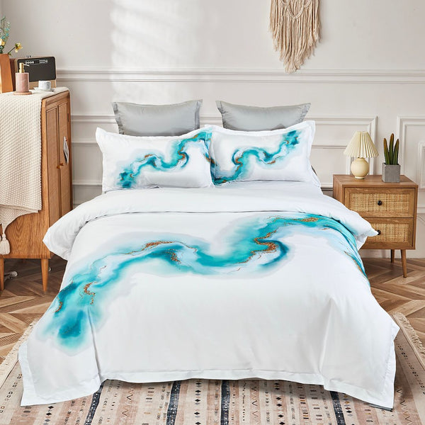 Ocean Marble Quilt Cover Set King Size Quilt Covers