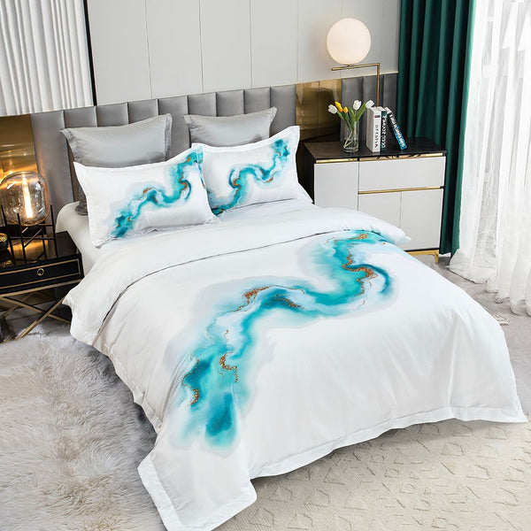 Ocean Marble Quilt Cover Set King Size Quilt Covers