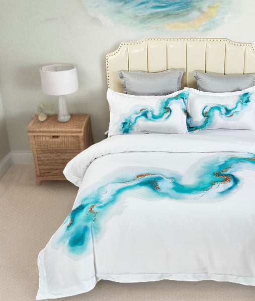 Ocean Marble Quilt Cover Set King Size Quilt Covers