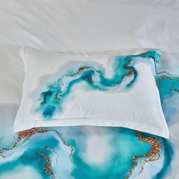 Ocean Marble Quilt Cover Set King Size Quilt Covers