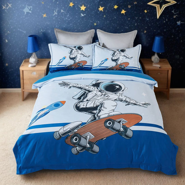 Astronaut Kids Quilt Cover Set King Single Size Quilt Covers