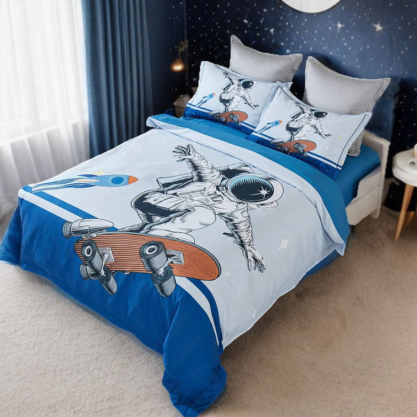 Astronaut Kids Quilt Cover Set King Single Size Quilt Covers