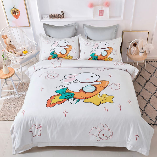 Rabbit Kids Quilt Cover Set King Single Size Quilt Covers