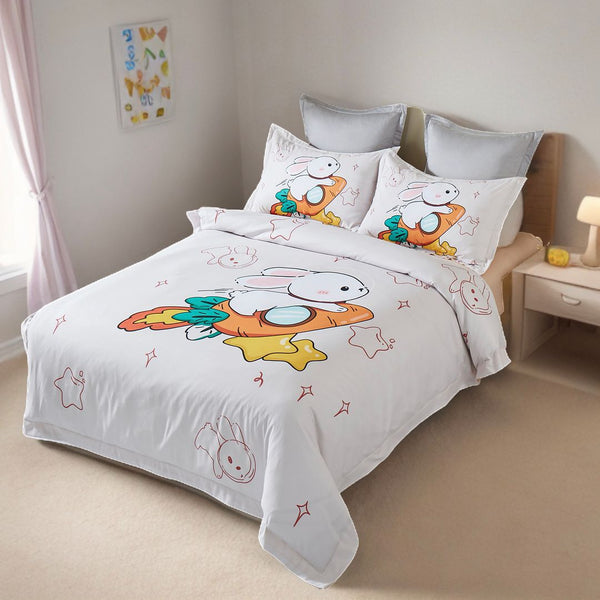 Rabbit Kids Quilt Cover Set King Single Size Quilt Covers