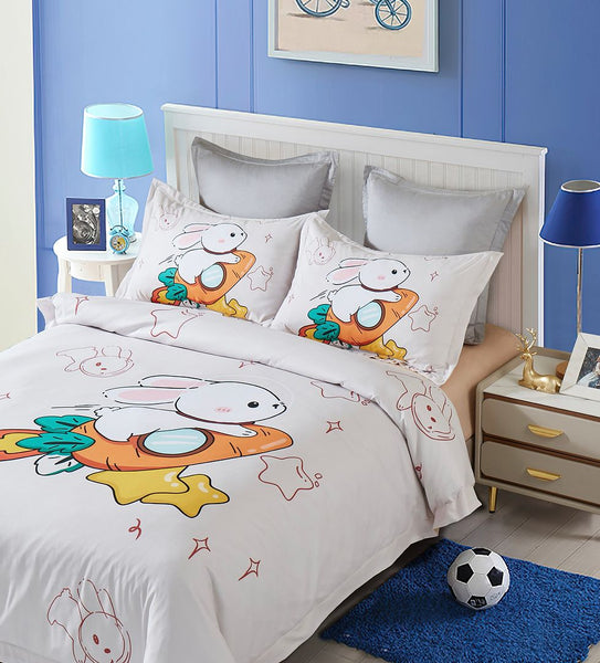 Rabbit Kids Quilt Cover Set King Single Size Quilt Covers