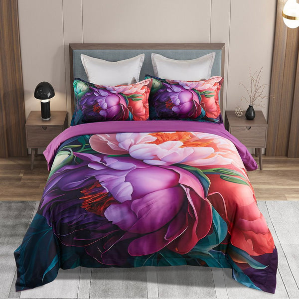 Kaie Floral Quilt Cover Set Queen Size Quilt Covers