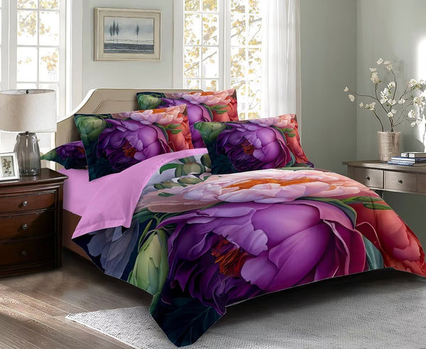 Kaie Floral Quilt Cover Set Queen Size Quilt Covers