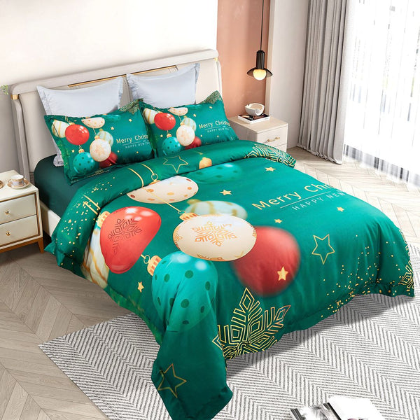 Christmas New Year Quilt Cover Set Queen Size Quilt Covers