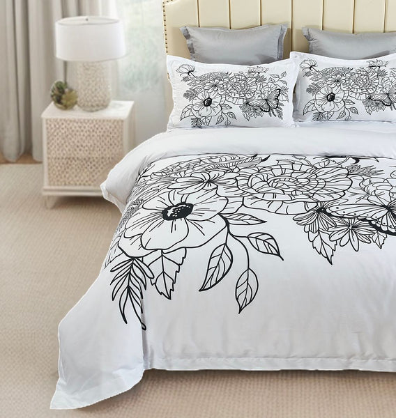 Viene Floral Quilt Cover Set Queen Size Quilt Covers