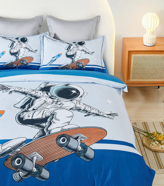 Astronaut Kids Quilt Cover Set Single Size Quilt Covers