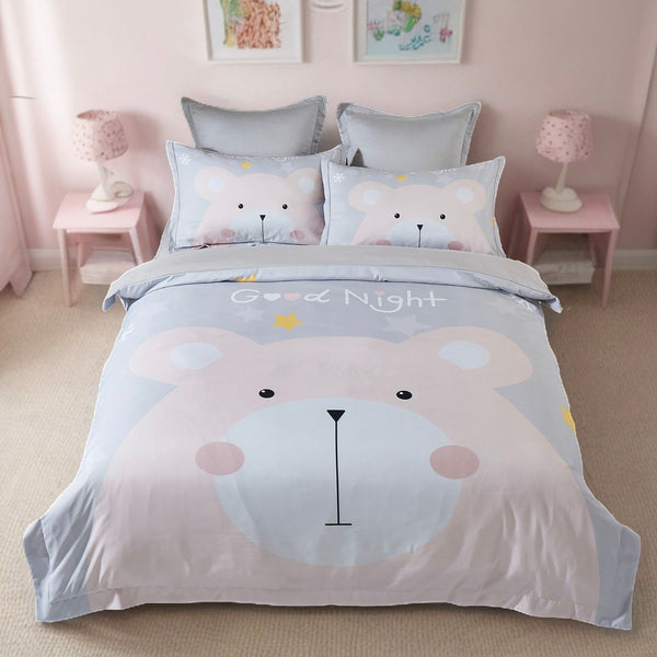 Bear Kids Quilt Cover Set Single Size Quilt Covers