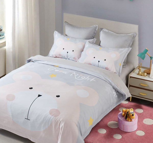 Bear Kids Quilt Cover Set Single Size Quilt Covers