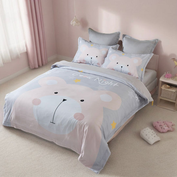 Bear Kids Quilt Cover Set Single Size Quilt Covers