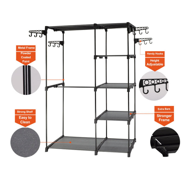 Sorti Freestanding Portable Closet Metal Wardrobe Garment Rack Hanger Garment Racks
