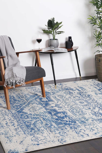 Delicate Audrey Ivory Navy Rug 200X290 Rugs