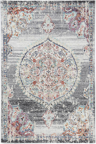 Hollow Medallion Transitional Grey Rug (160 X 230 Cm) Rugs